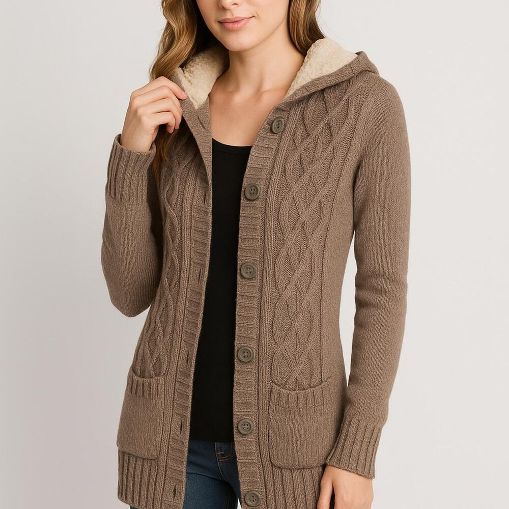 🧥 Ashley by 26 International Knit Hoodie Cardigan – Size S